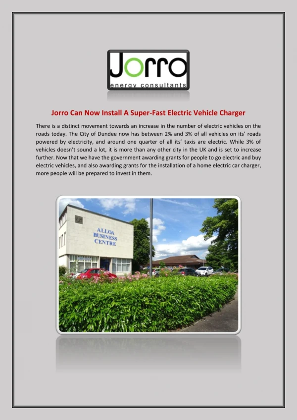 Jorro Can Now Install A Super-Fast Electric Vehicle Charger