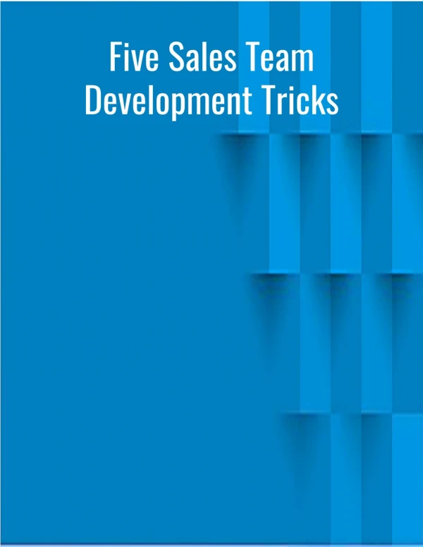 five sales team development tricks