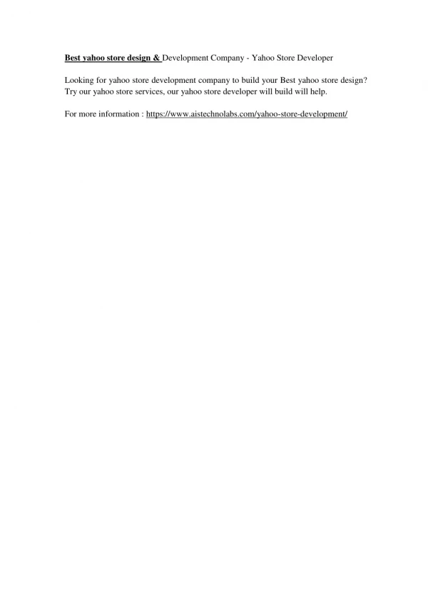best yahoo store design development company yahoo