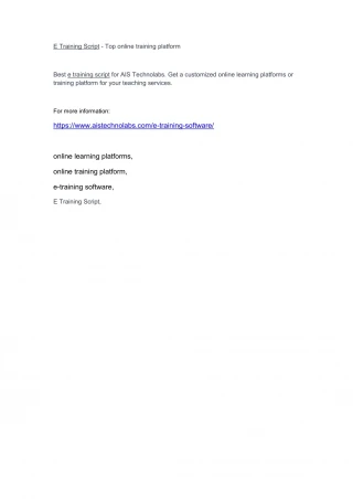 E Training Script - Top online training platform - slide 1