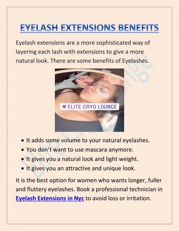 Benefits of Eyelash Extension in Nyc