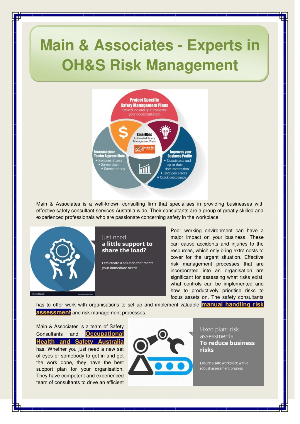 main associates experts in oh s risk management