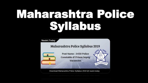 Maharashtra Police Syllabus 2019 | MAHA Police Bharti Exam Syllabus