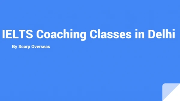 IELTS Coaching Classes in Delhi