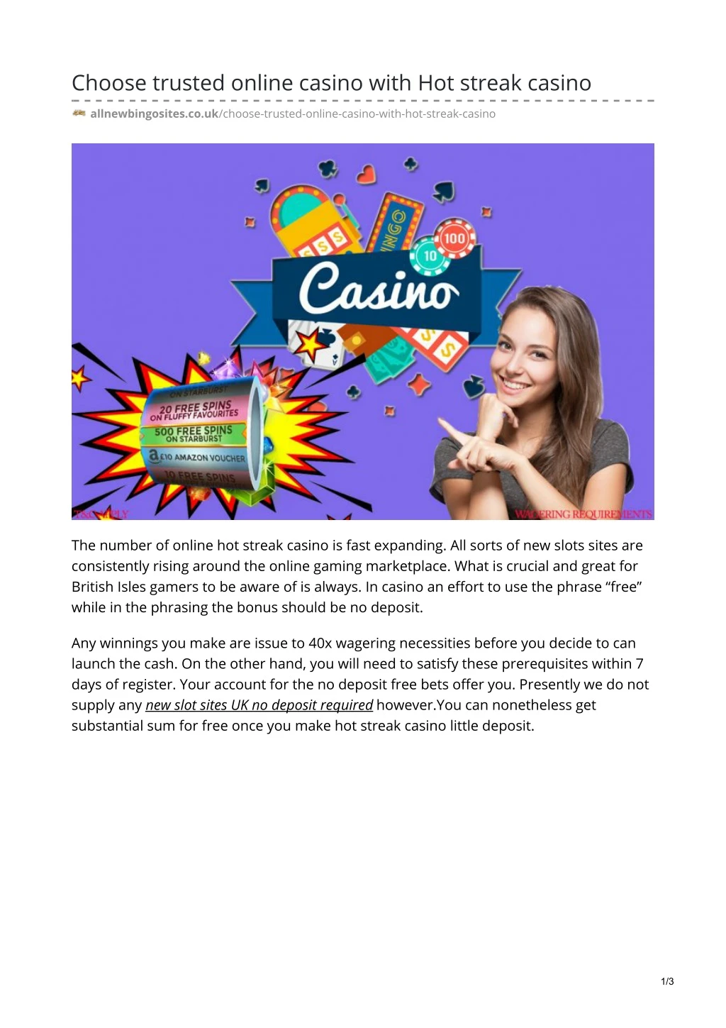 choose trusted online casino with hot streak