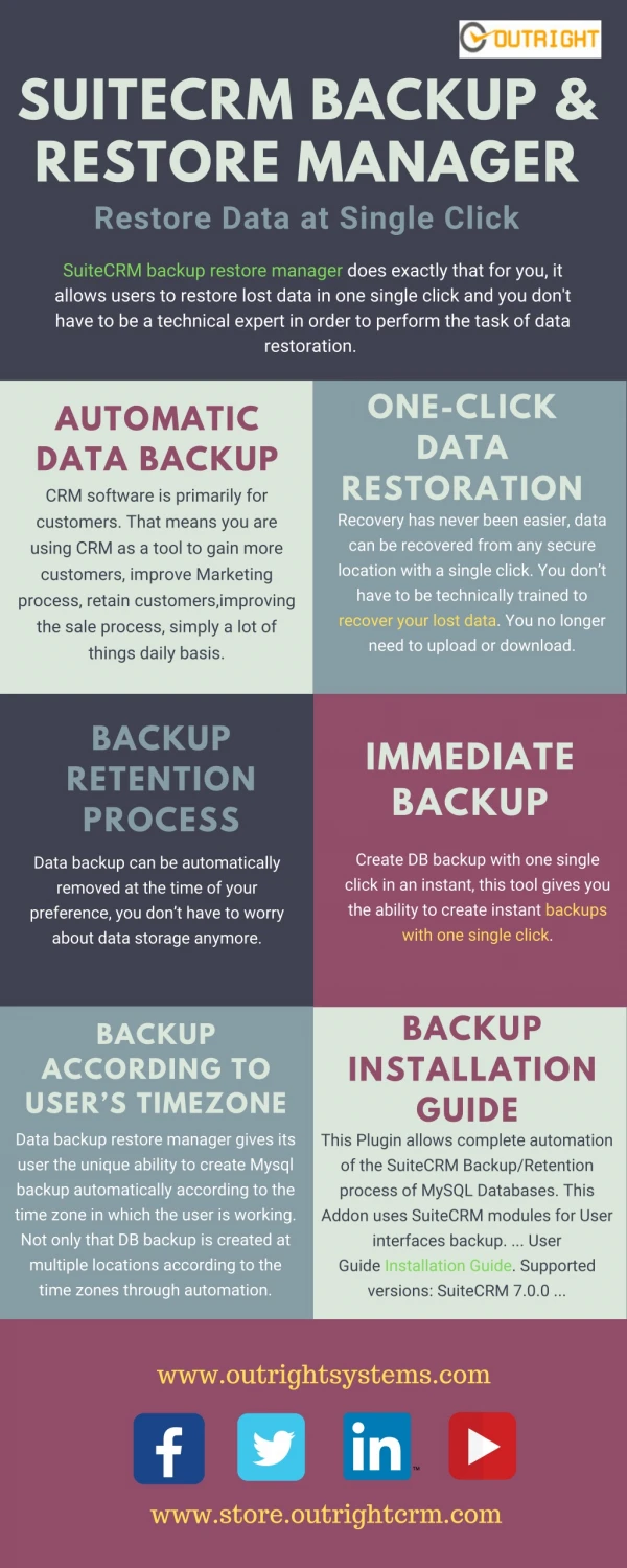 SuiteCRM Backup & Restore Manager | Outright Store