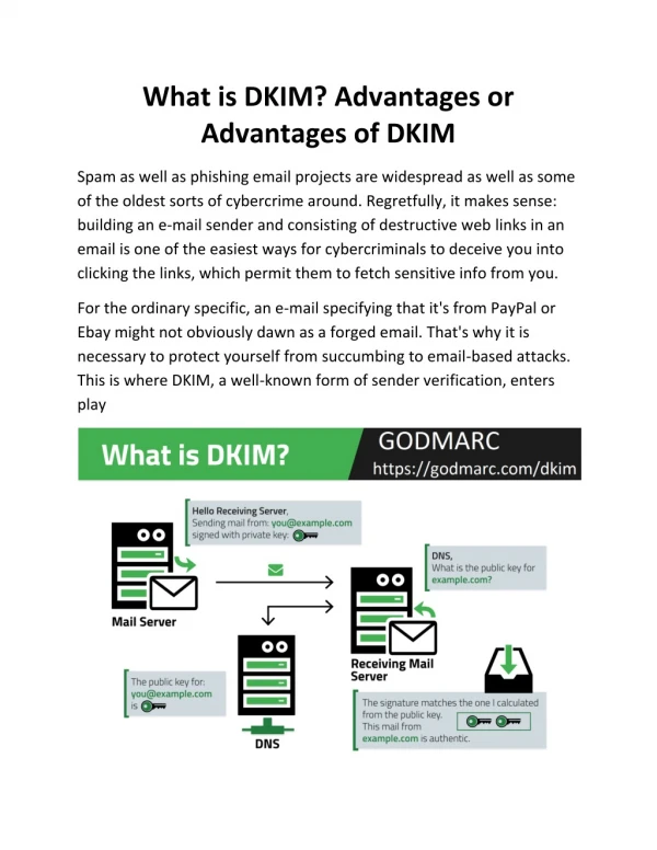 What is DKIM? Advantages or Advantages of DKIM