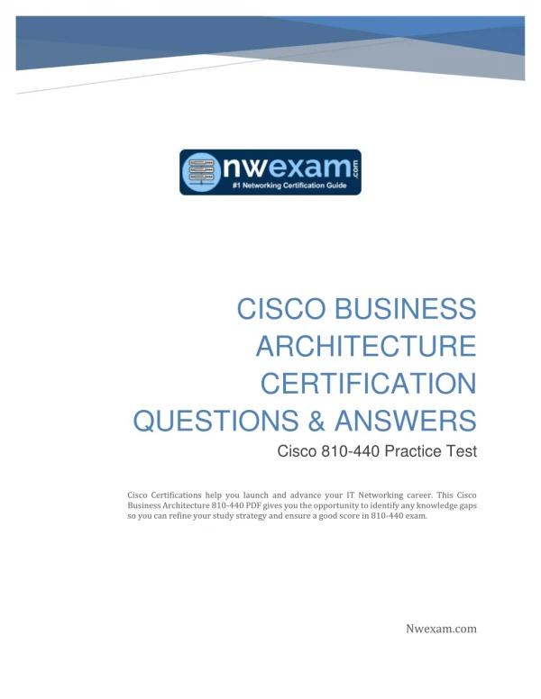 810-440 Business Architecture (DTBAA) Certification Exam Sample Questions and Answers