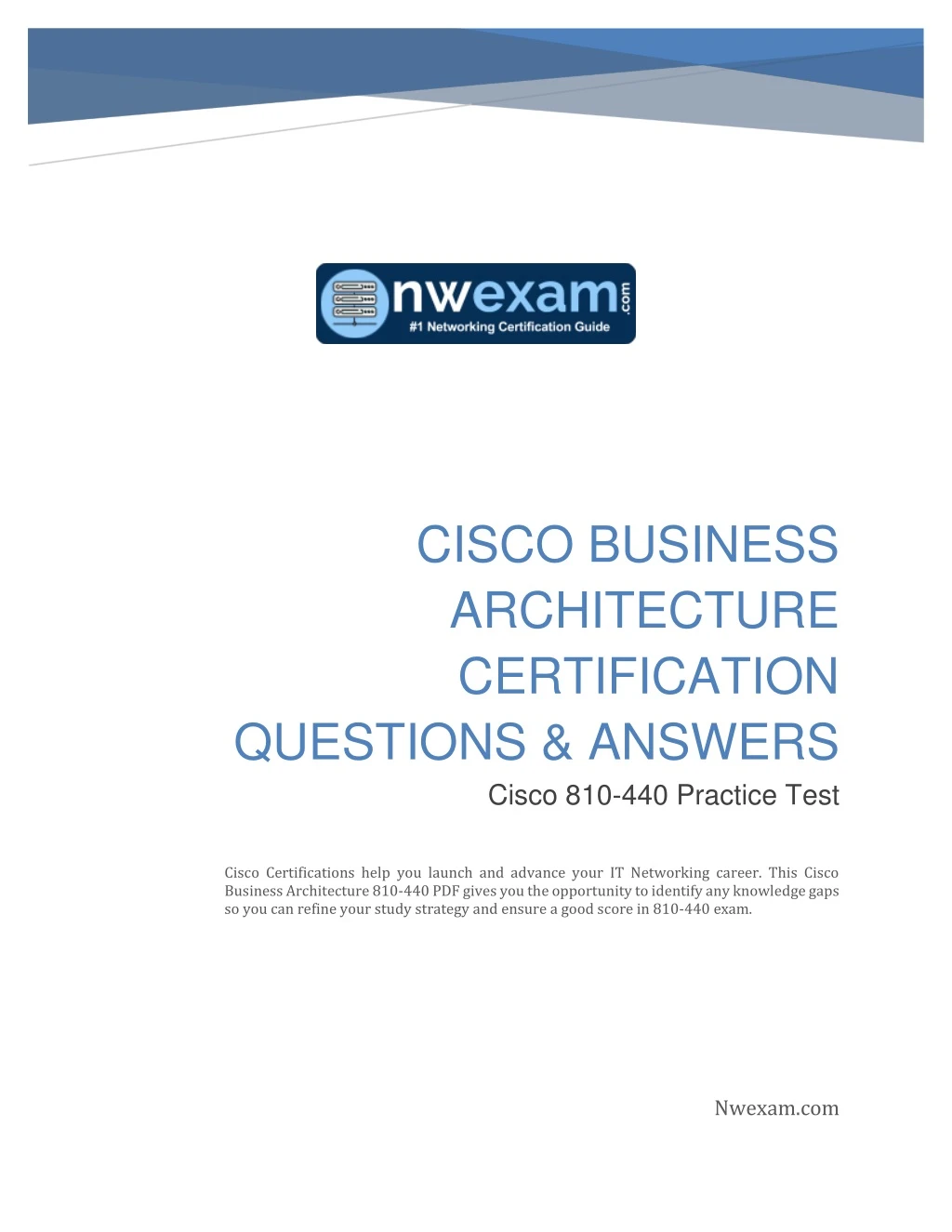 PPT 810 440 Business Architecture (DTBAA) Certification Exam Sample