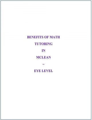 Benefits of Math Tutoring in McLean – Eye Level - slide 1