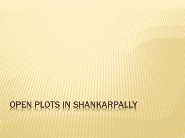 Open Plots in Shankarpally