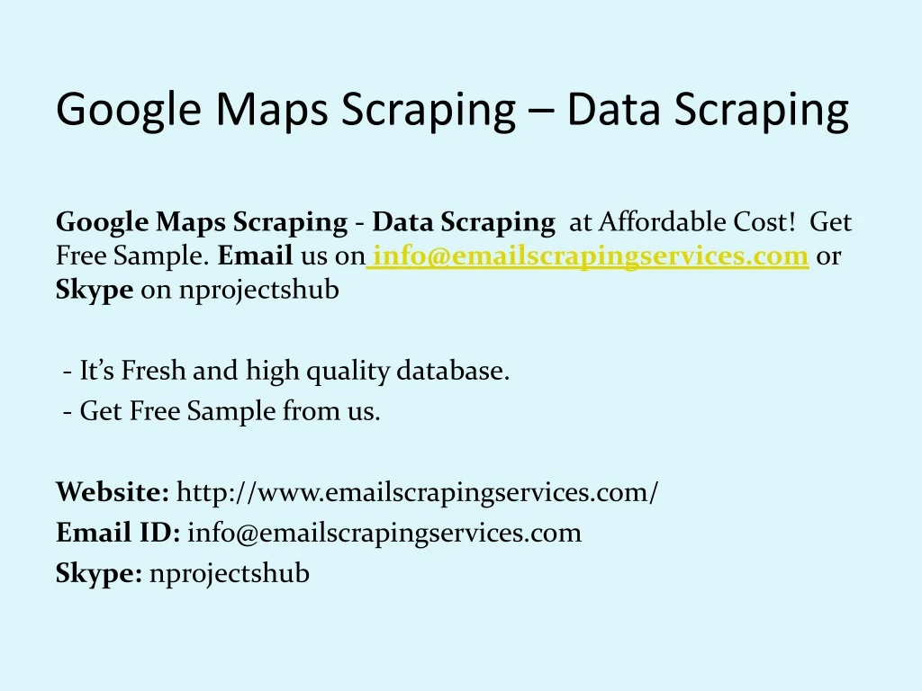 google maps scraping data scraping