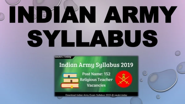 Indian Army Syllabus 2019 PDF Religious Teacher Pattern & Exam Date