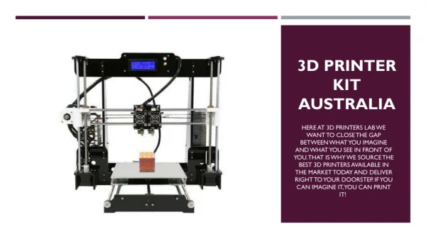 3D Printer Kit Australia-3D Printers Lab