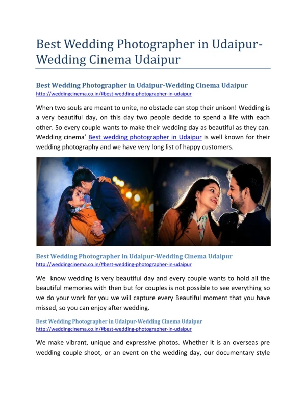 Best Wedding Photographer in Udaipur-Wedding Cinema Udaipur