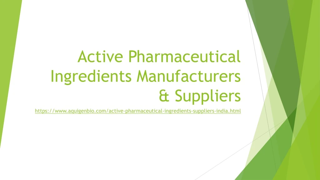 active pharmaceutical ingredients manufacturers suppliers