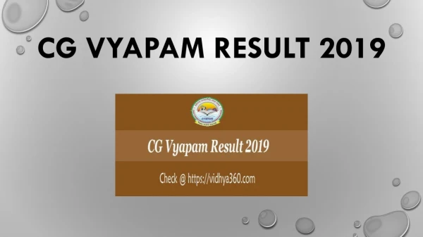 CG Vyapam Result 2019, What Is CGPEB Pharmacist Result Issue Date ?