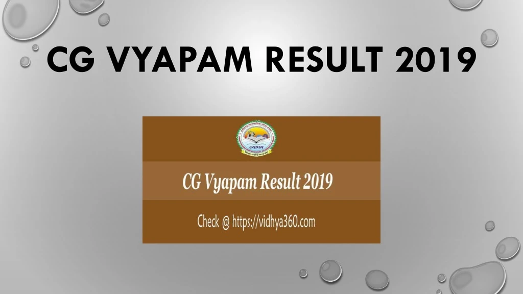 cg vyapam result 2019
