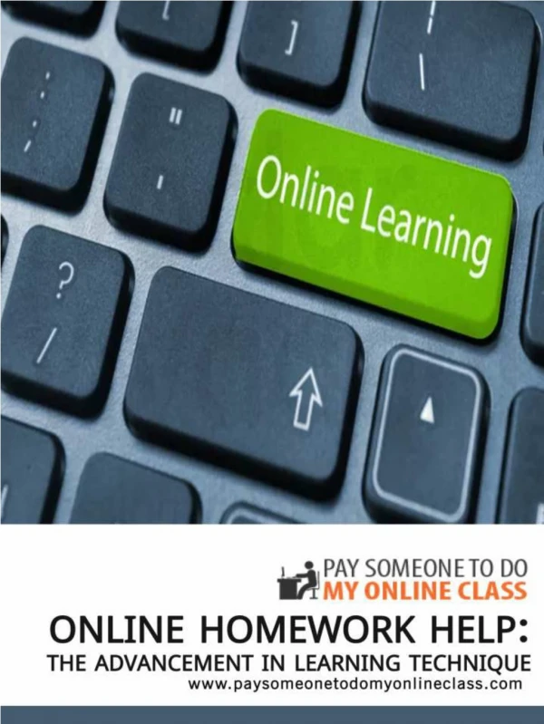 Online Homework Help: The Advancement in Learning Technique