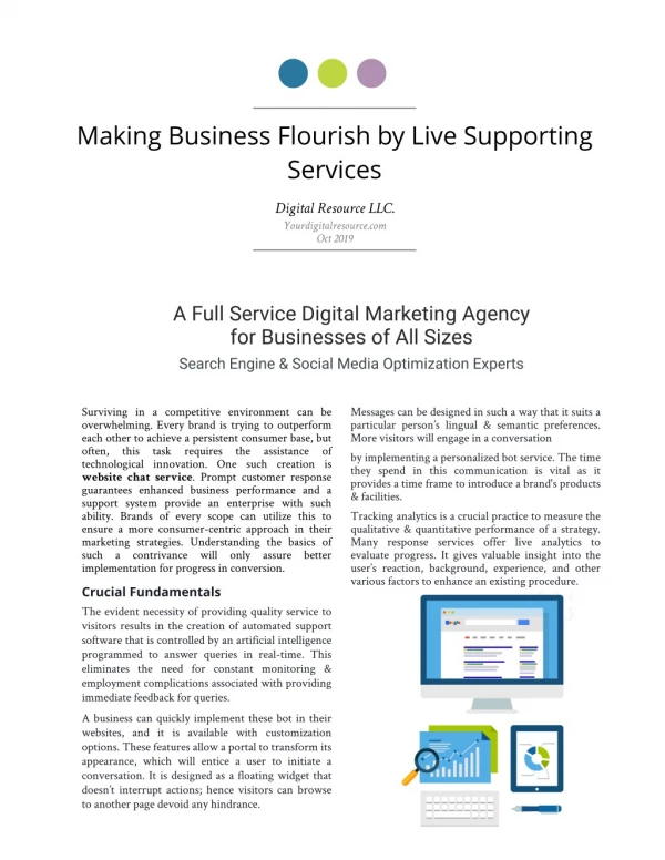 Making Business Flourish by Live Supporting Services