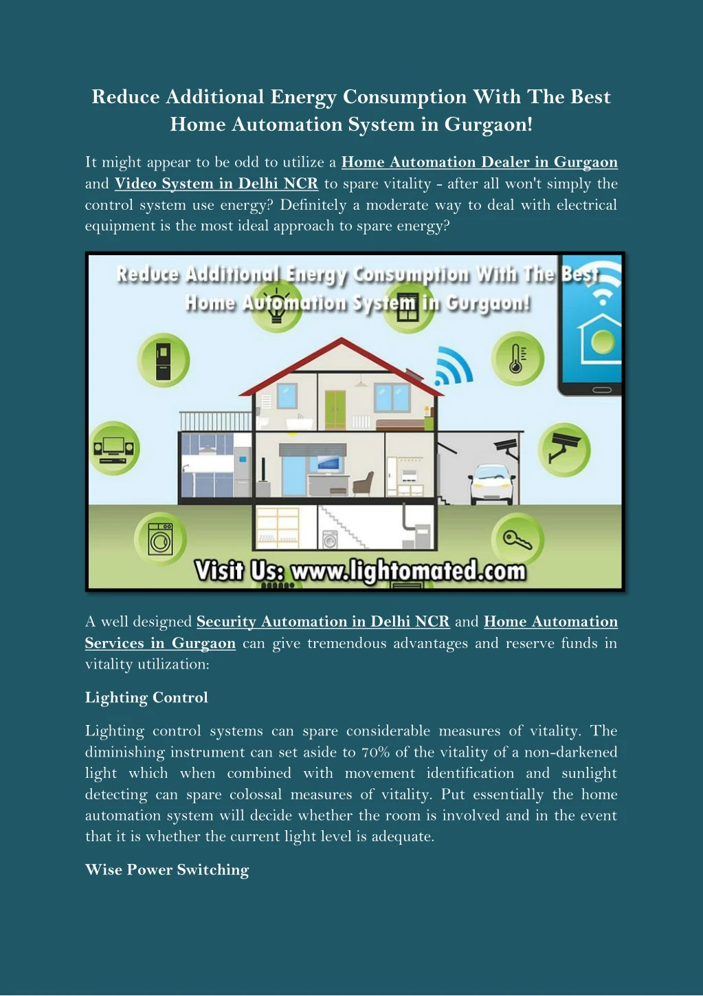 reduce additional energy consumption with