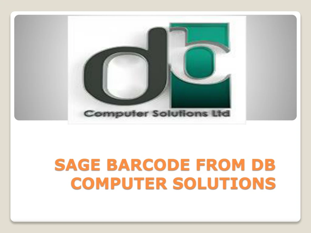 sage barcode from db computer solutions