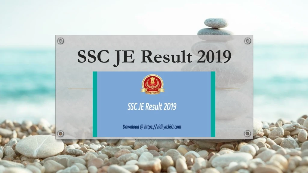 ssc je result 2019