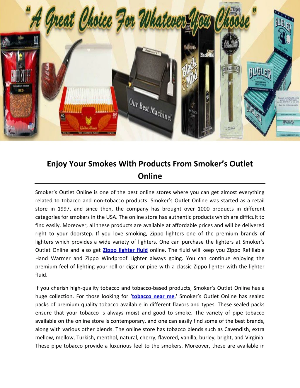 enjoy your smokes with products from smoker