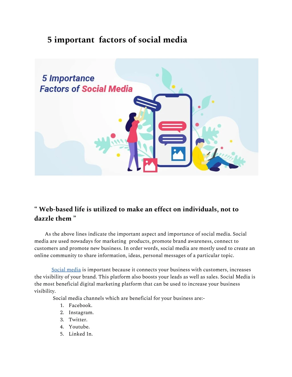 5 important factors of social media