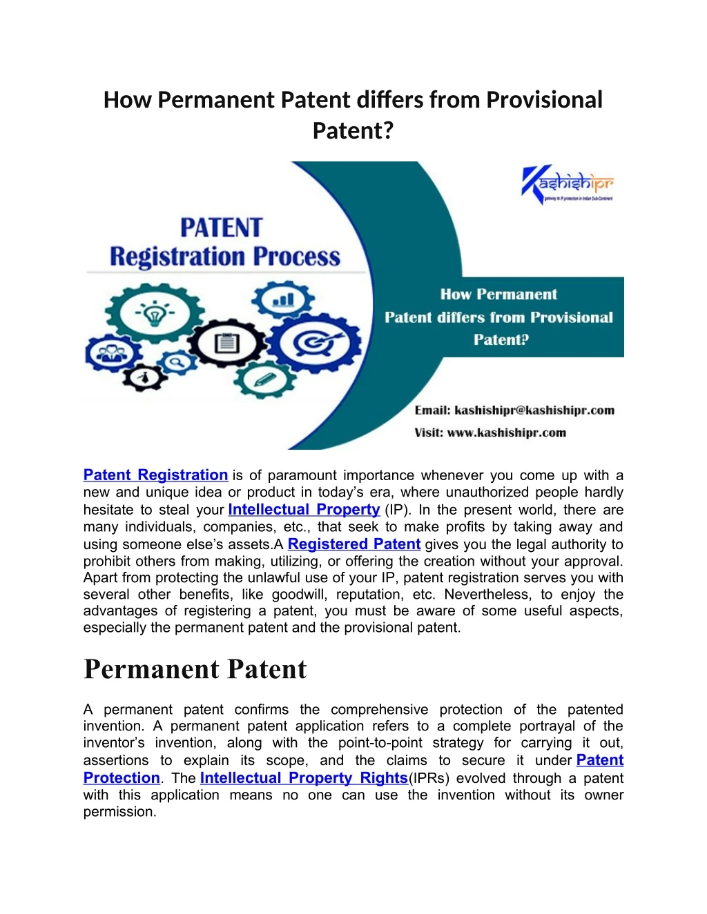 how permanent patent differs from provisional