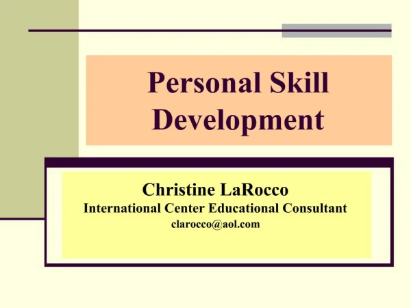 Personal Skill Development