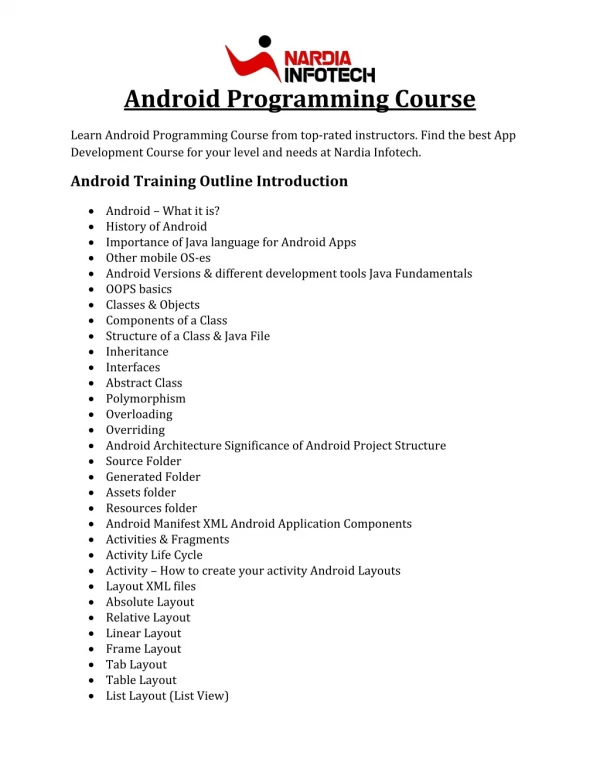 Android Programming Course
