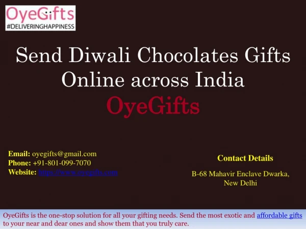 Send Diwali Chocolates Gifts Online across India - OyeGifts