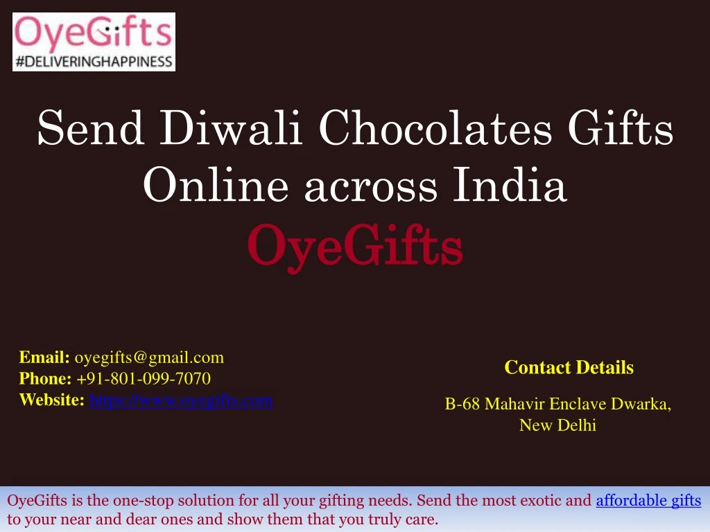 send diwali chocolates gifts online across india oyegifts