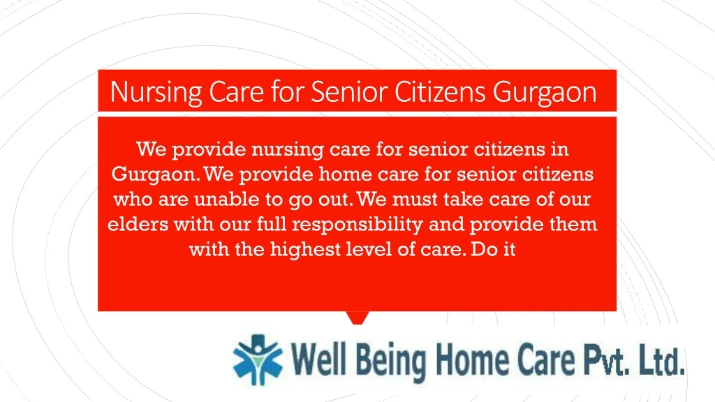 nursing care for senior citizens gurgaon
