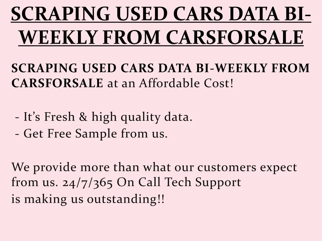 scraping used cars data bi weekly from carsforsale