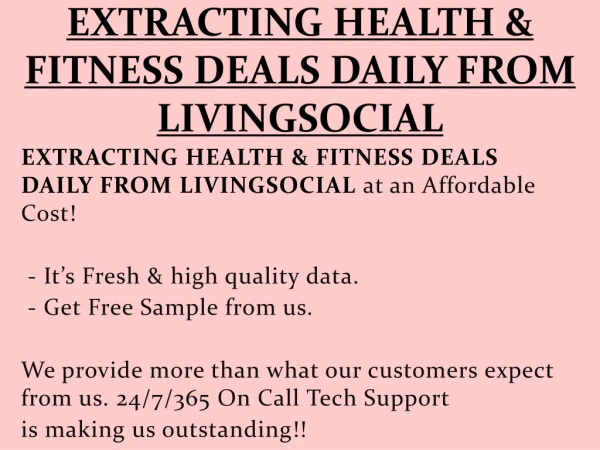 EXTRACTING HEALTH & FITNESS DEALS DAILY FROM LIVINGSOCIAL