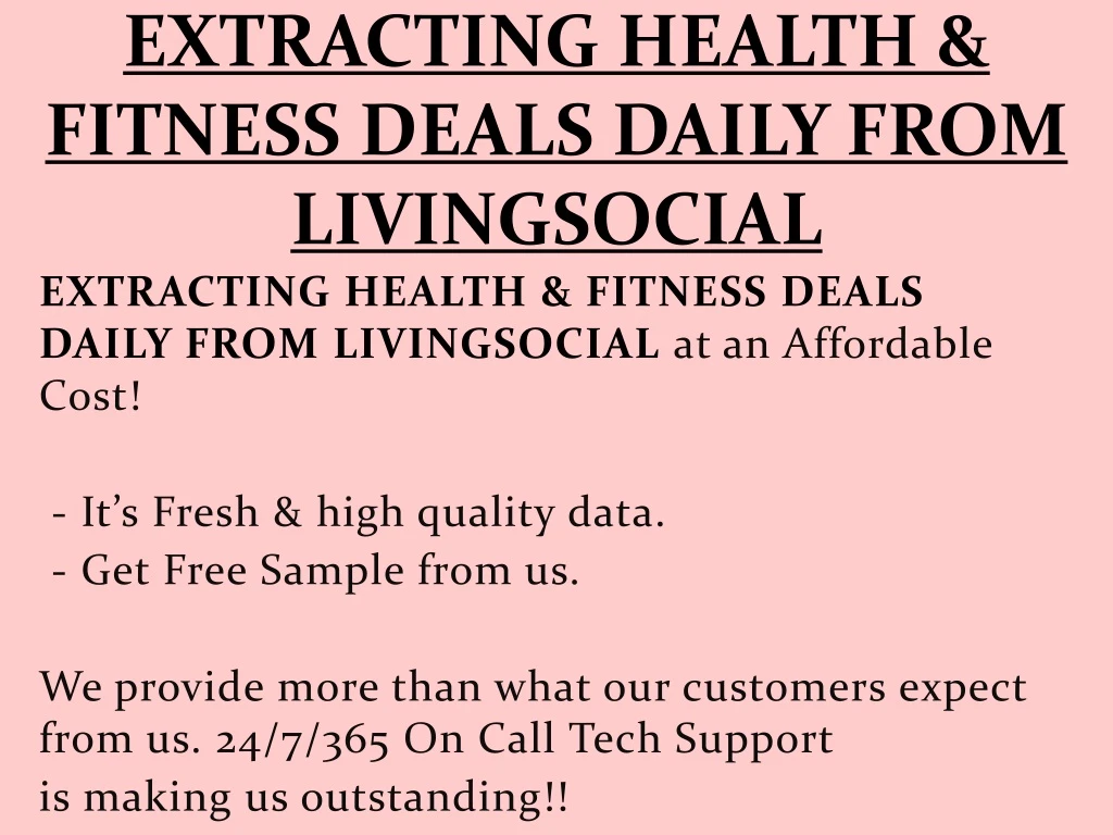 extracting health fitness deals daily from livingsocial