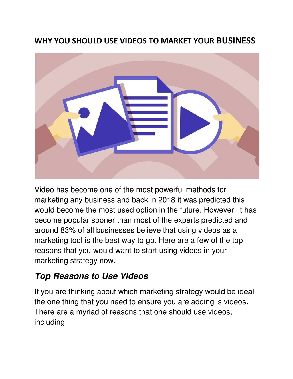 why you should use videos to market your business