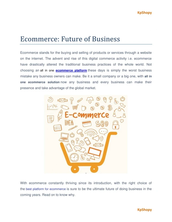 Ecommerce Future of Business