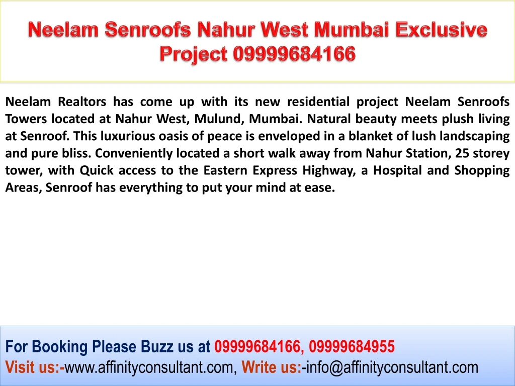 neelam senroofs nahur west mumbai exclusive
