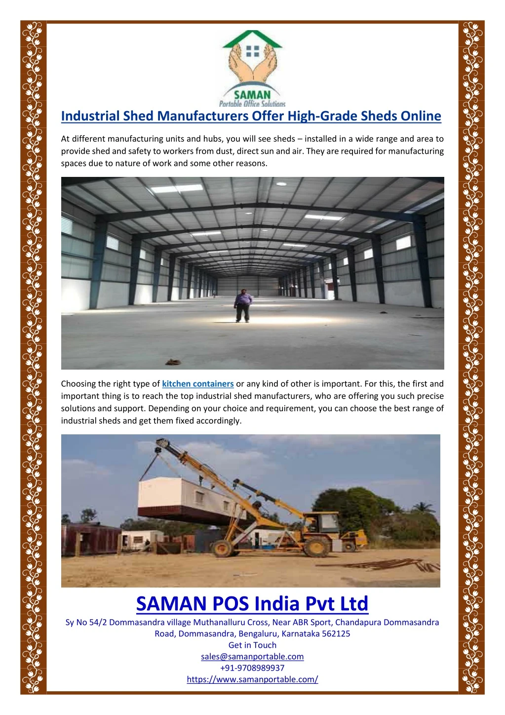 industrial shed manufacturers offer high grade
