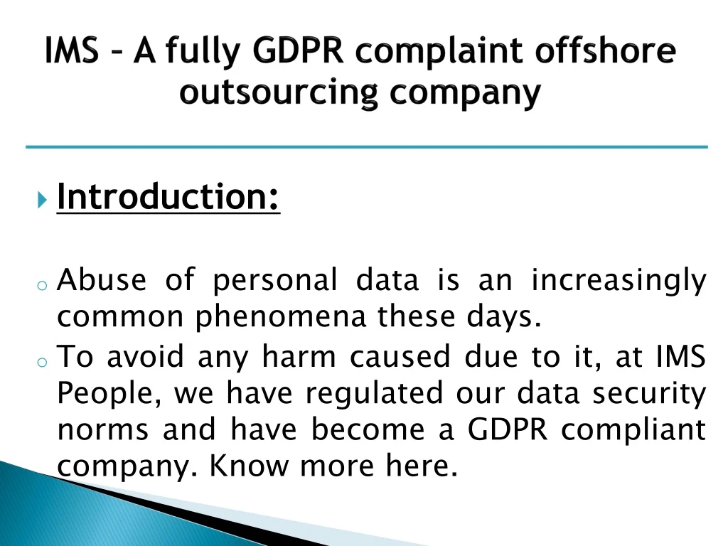 ims a fully gdpr complaint offshore outsourcing company