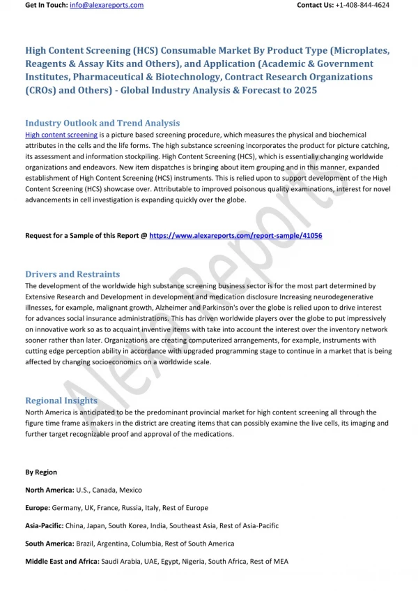 High Content Screening (HCS) Consumable Market By Product Type