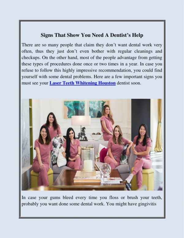 Signs That Show You Need A Dentist