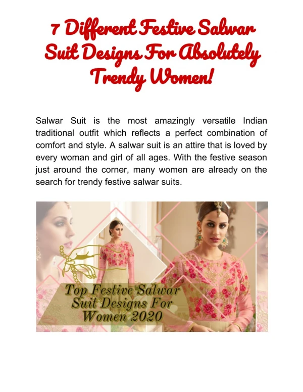 Top Festive Salwar Suit Designs For Women 2020