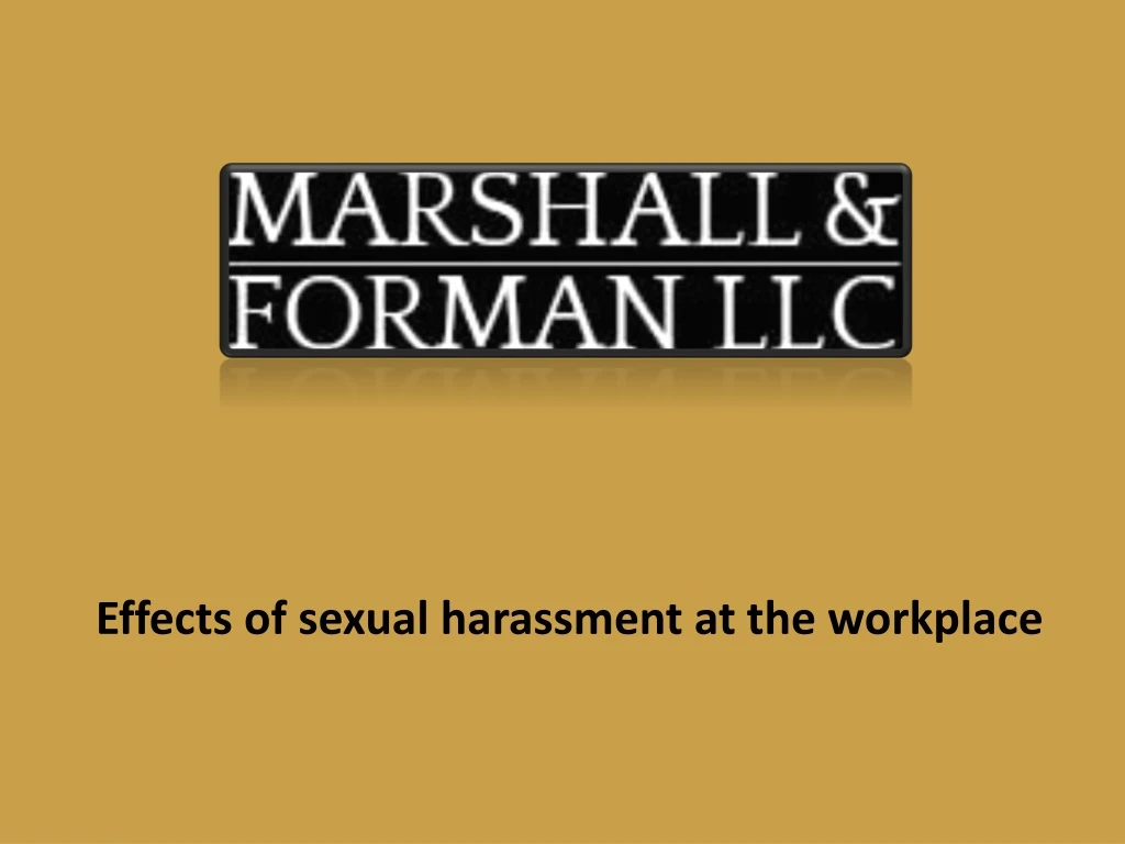 effects of sexual harassment at the workplace