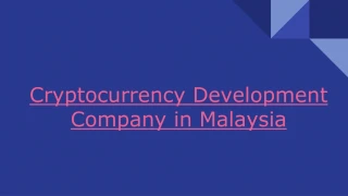 Cryptocurrency Development Company in Malaysia