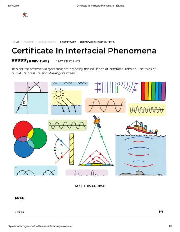 Certificate In Interfacial Phenomena - Edukite