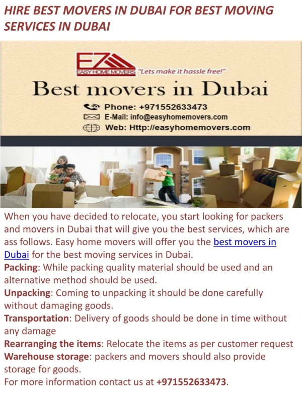 move with best movers in Dubai for hassle free moving services